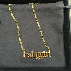 Gold Anklet with 'babygirl' Pendant